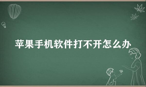 苹果手机软件打不开怎么办