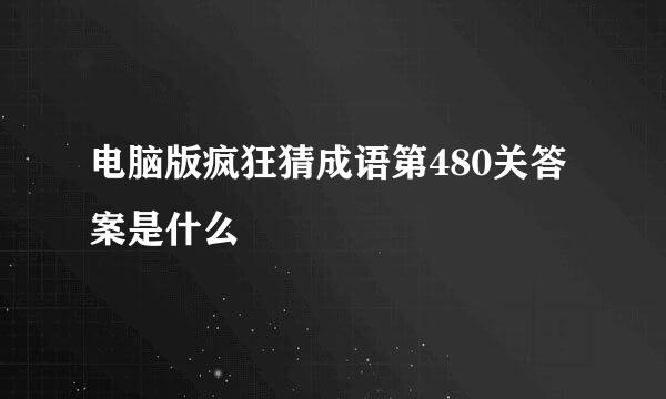 电脑版疯狂猜成语第480关答案是什么