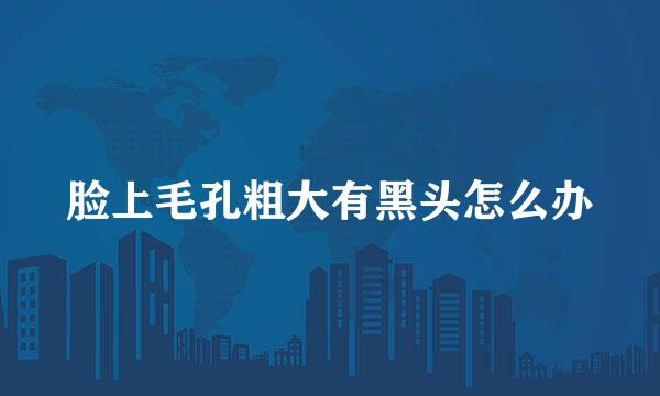 脸上毛孔粗大有黑头怎么办