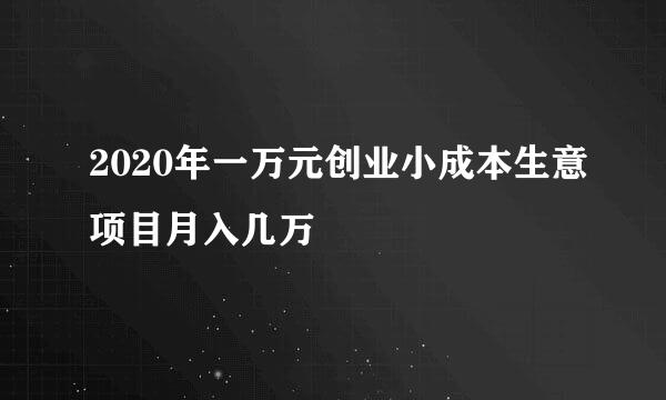 2020年一万元创业小成本生意项目月入几万