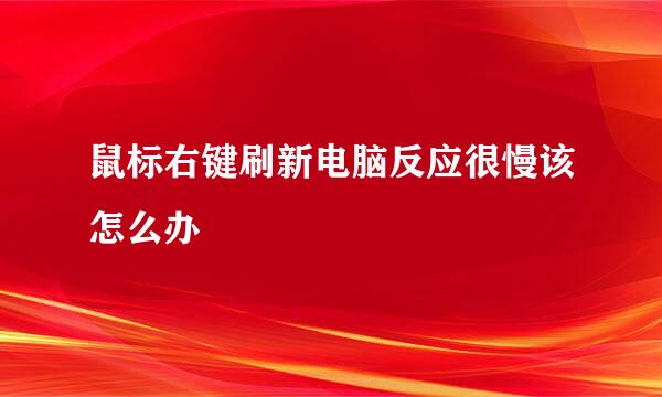 鼠标右键刷新电脑反应很慢该怎么办