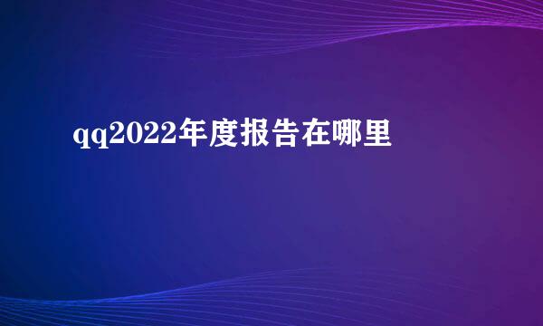 qq2022年度报告在哪里