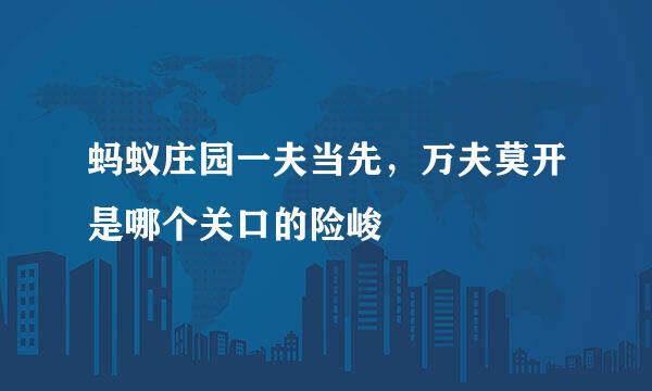 蚂蚁庄园一夫当先，万夫莫开是哪个关口的险峻