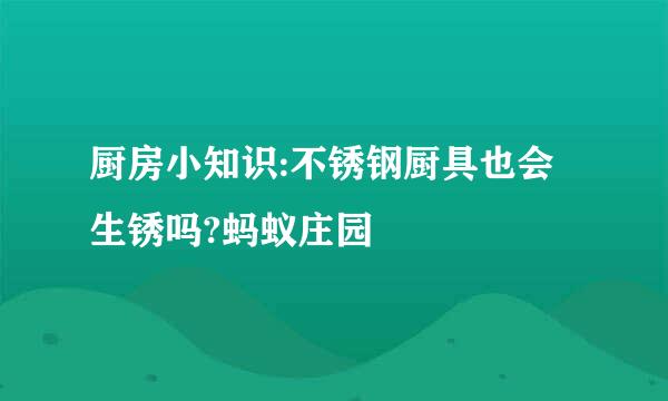 厨房小知识:不锈钢厨具也会生锈吗?蚂蚁庄园
