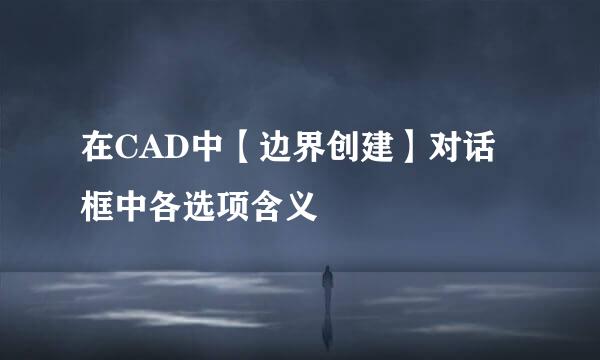 在CAD中【边界创建】对话框中各选项含义