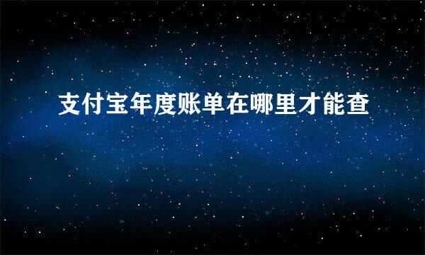 支付宝年度账单在哪里才能查