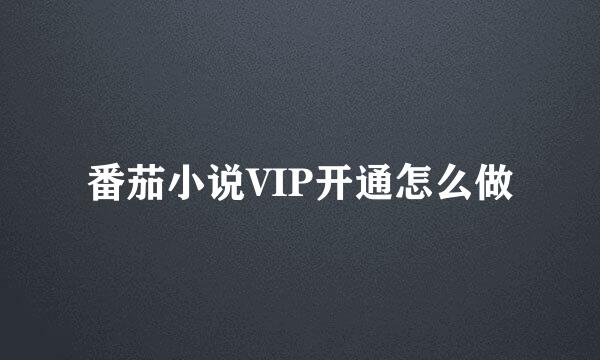 番茄小说VIP开通怎么做