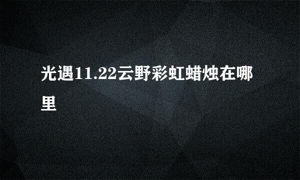 光遇11.22云野彩虹蜡烛在哪里