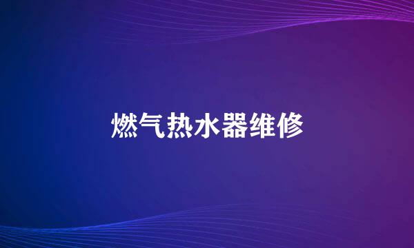 燃气热水器维修