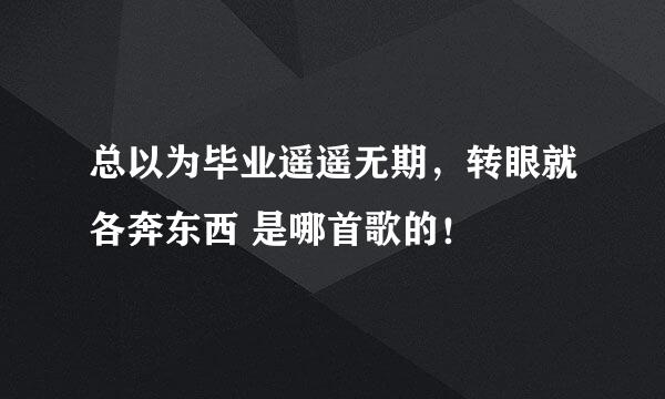 总以为毕业遥遥无期，转眼就各奔东西 是哪首歌的！
