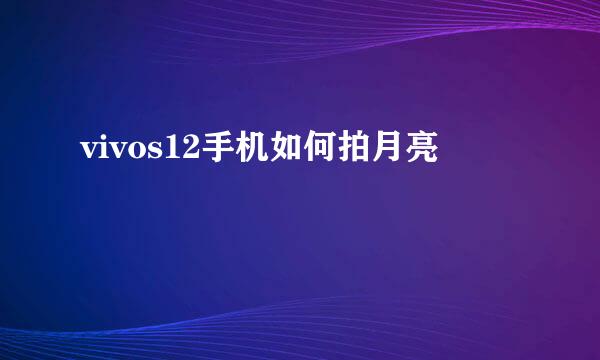 vivos12手机如何拍月亮