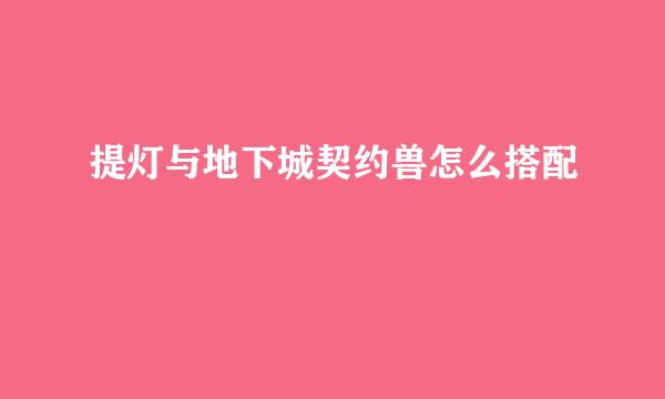 提灯与地下城契约兽怎么搭配