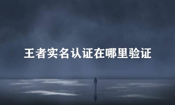 王者实名认证在哪里验证