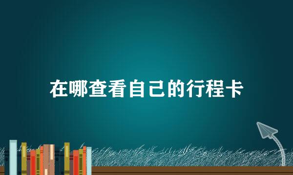 在哪查看自己的行程卡