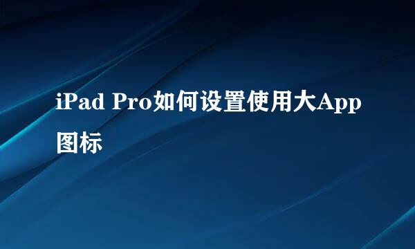 iPad Pro如何设置使用大App图标