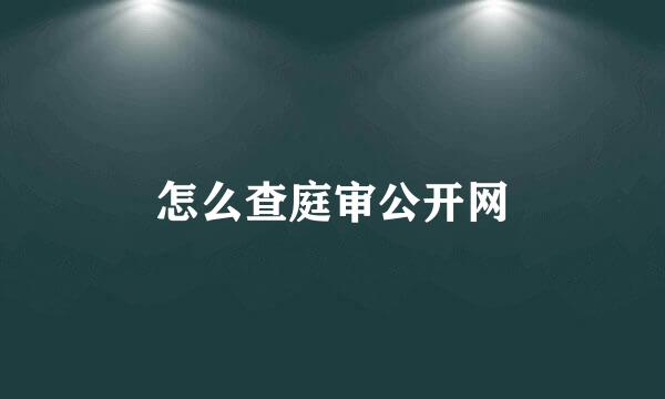 怎么查庭审公开网