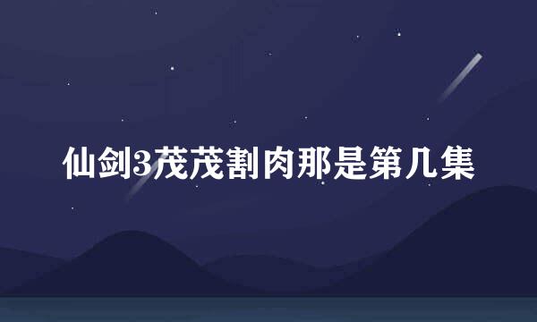 仙剑3茂茂割肉那是第几集