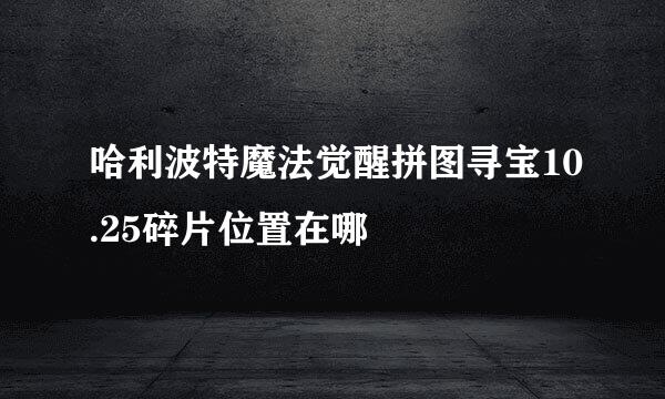 哈利波特魔法觉醒拼图寻宝10.25碎片位置在哪