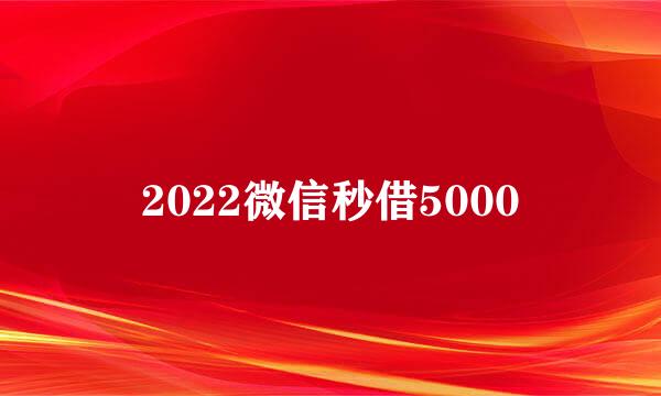 2022微信秒借5000