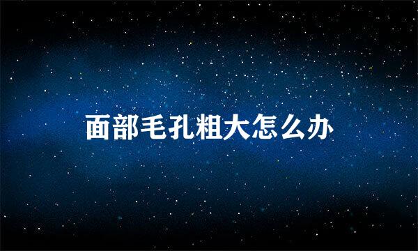 面部毛孔粗大怎么办