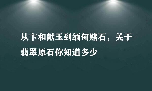 从卞和献玉到缅甸赌石，关于翡翠原石你知道多少