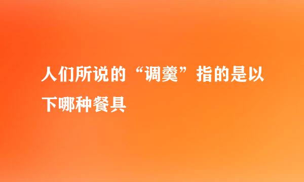 人们所说的“调羹”指的是以下哪种餐具