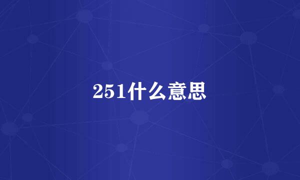 251什么意思