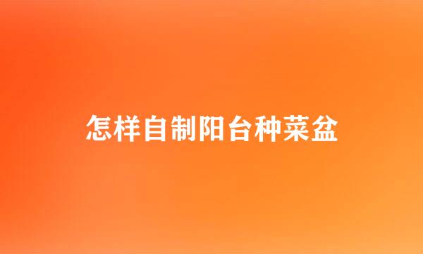 怎样自制阳台种菜盆