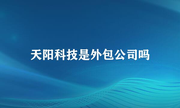 天阳科技是外包公司吗