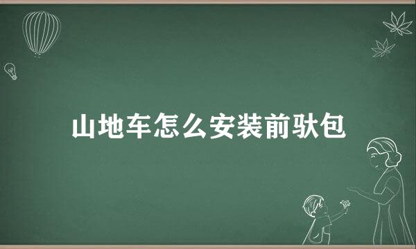 山地车怎么安装前驮包
