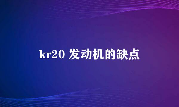 kr20 发动机的缺点