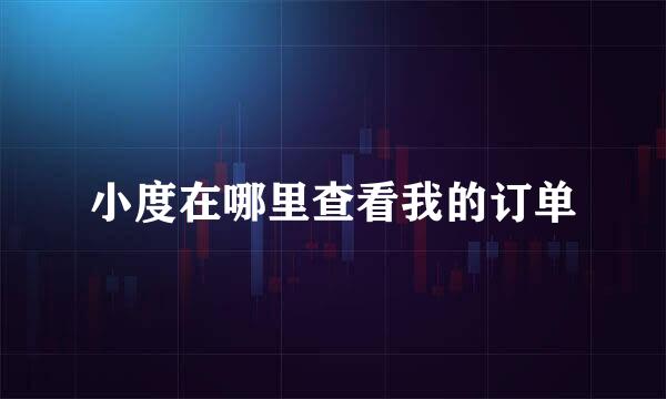 小度在哪里查看我的订单