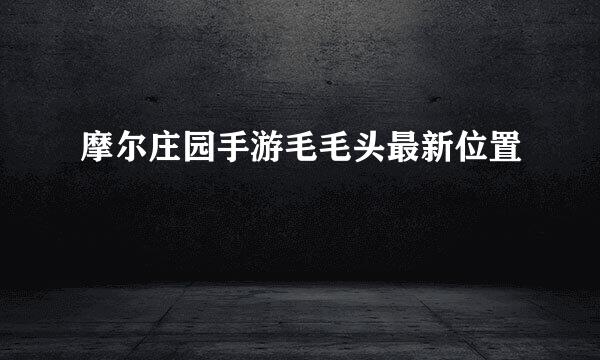 摩尔庄园手游毛毛头最新位置