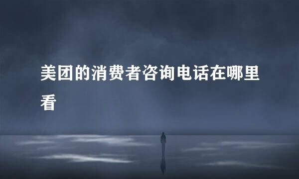 美团的消费者咨询电话在哪里看