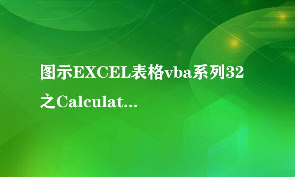 图示EXCEL表格vba系列32之Calculate事件触发