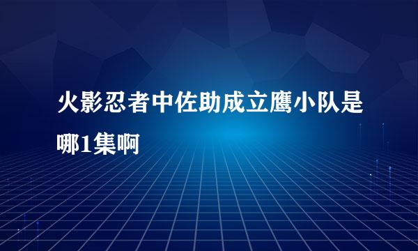 火影忍者中佐助成立鹰小队是哪1集啊