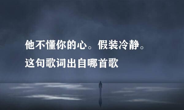 他不懂你的心。假装冷静。 这句歌词出自哪首歌