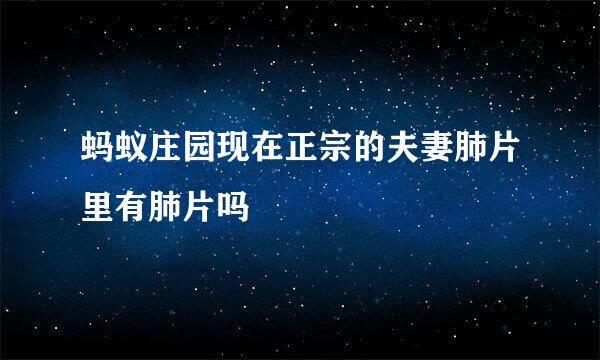 蚂蚁庄园现在正宗的夫妻肺片里有肺片吗
