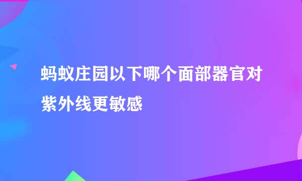 蚂蚁庄园以下哪个面部器官对紫外线更敏感