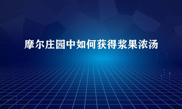 摩尔庄园中如何获得浆果浓汤
