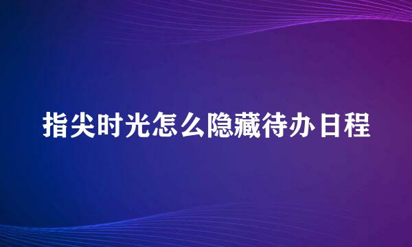 指尖时光怎么隐藏待办日程