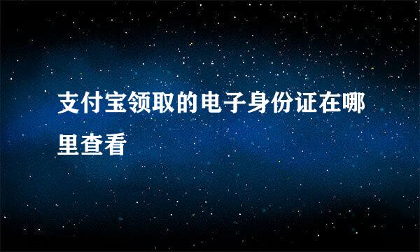 支付宝领取的电子身份证在哪里查看