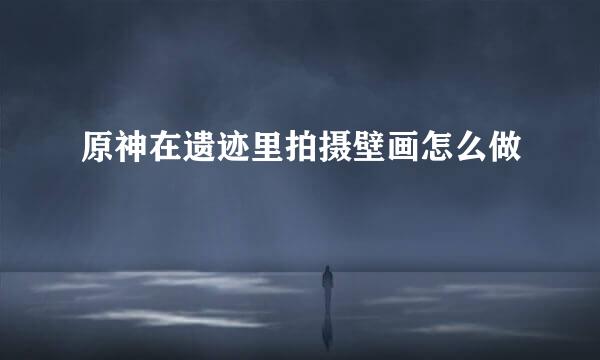 原神在遗迹里拍摄壁画怎么做