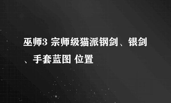 巫师3 宗师级猫派钢剑、银剑、手套蓝图 位置