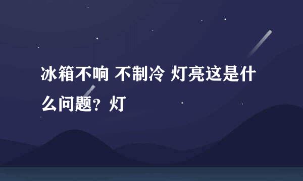 冰箱不响 不制冷 灯亮这是什么问题？灯