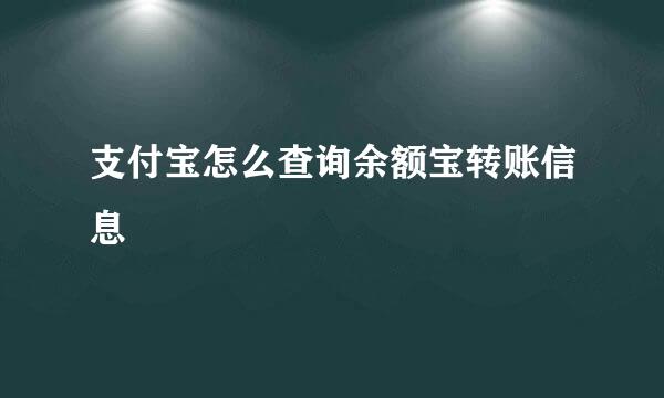 支付宝怎么查询余额宝转账信息