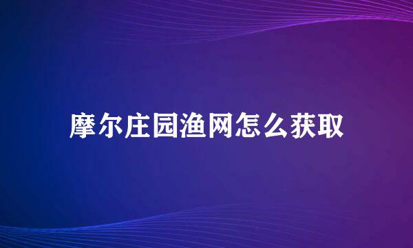 摩尔庄园渔网怎么获取