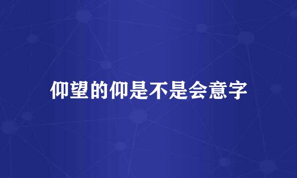 仰望的仰是不是会意字