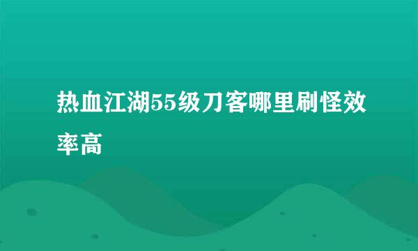 热血江湖55级刀客哪里刷怪效率高